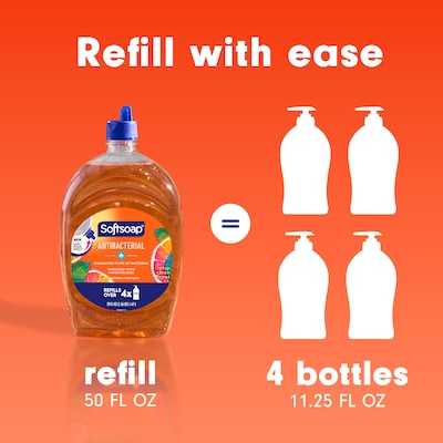 Softsoap Antibacterial Liquid Hand Soap Refill for Dispenser, 50 fl oz., 3/Carton(61048277CT)