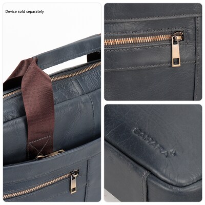 SaharaCase Leather Briefcase, Laptop Compatible, Oxford Blue (LT00084)