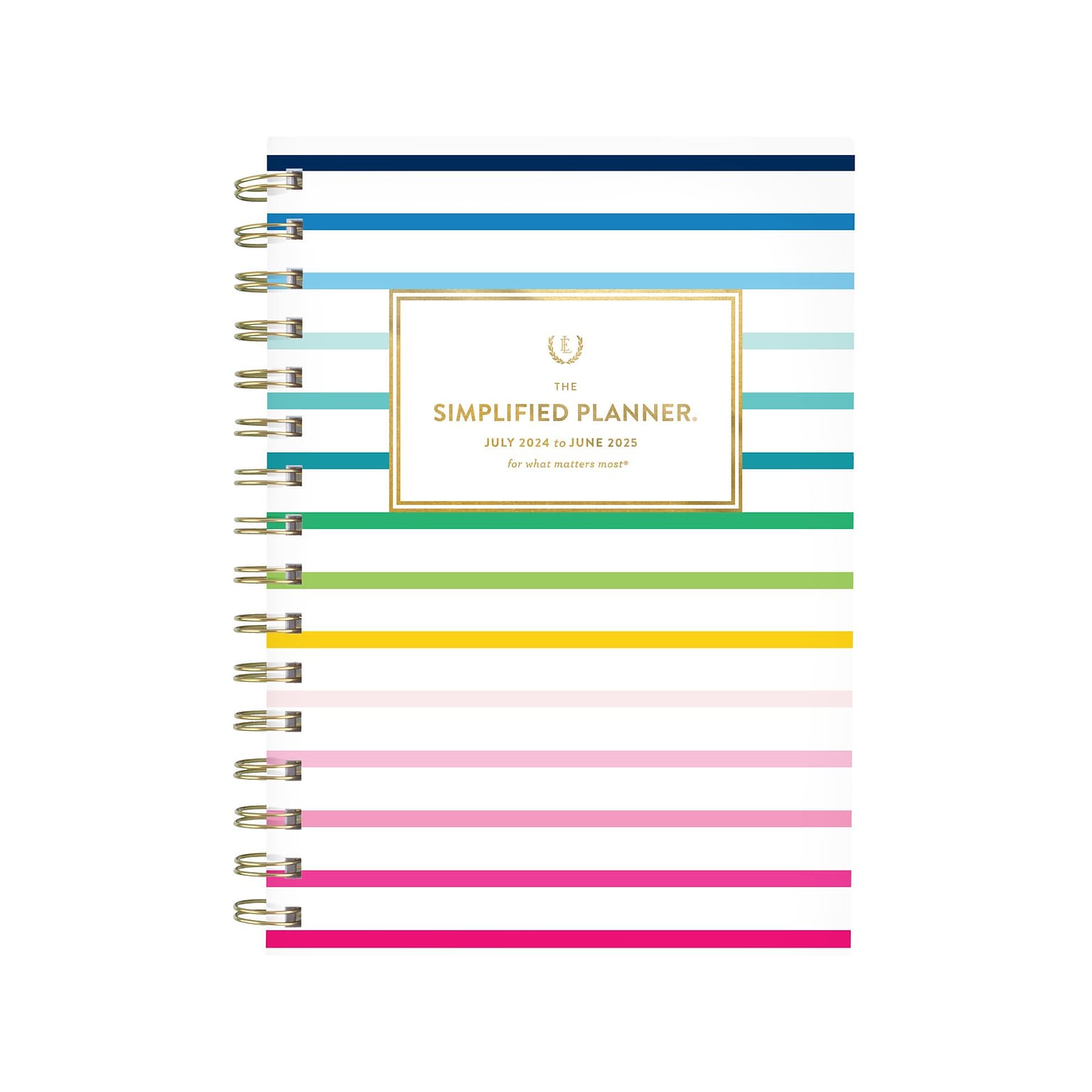 2024-2025 AT-A-GLANCE Simplified by Emily Ley Happy Stripe 5.5 x 8.5 Academic Weekly & Monthly Planner, Poly Cover