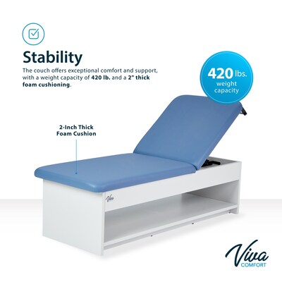 Viva Comfort Lucas Recovery Couch with Storage Shelf & Adjustable Backrest, Blue (ADI996-12-BLU-MK)