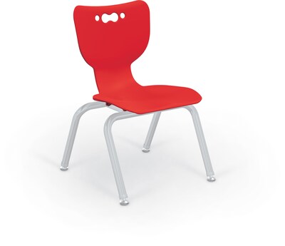 MooreCo 12 Hierarchy Student Chair with 4 Legs, Red/Platinum Base (703673562157)