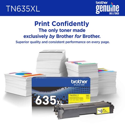 Brother Genuine TN635XL High Yield Yellow Toner Cartridge (TN635XLY)