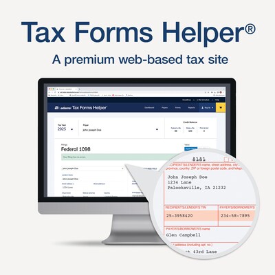 Adams 2025 1098 Mortgage Interest Tax Forms Kit, 2-Part, 2-Up, A and B, 12/Pack (STAX1098-25)