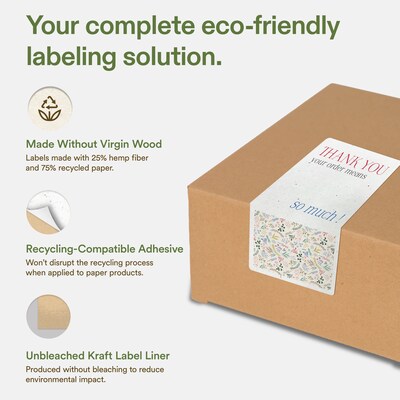 Avery Hemp Rectangle Laser/Inkjet Multipurpose Labels, 5-1/2" x 8-1/2", Off-White (40/Pack)