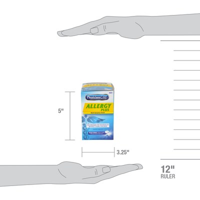 Physicians Care Allergy Plus Multi-Symptom Relief Tablets, 4 Hours, 2/Packet, 50 Packets/Box (90091)