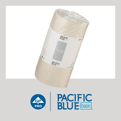 Pacific Blue Basic Recycled Paper Towels, 2-ply, 250 Sheets/Roll, 12 Rolls/Carton (28290)