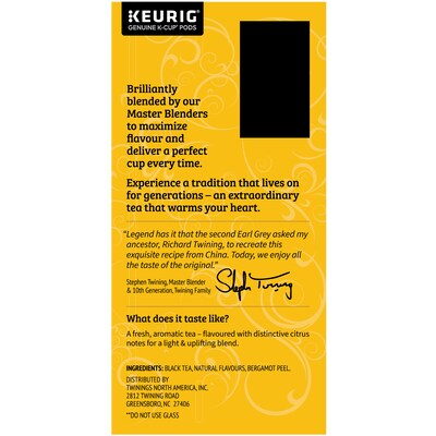 Twinings Earl Grey Black Tea, Keurig® K-Cup® Pods, 24/Box (TNA85783)