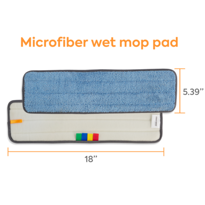 Coastwide Professional™ Economy Microfiber Wet Mop Pad, 5.39 x 18, Blue (CW61067-CC)