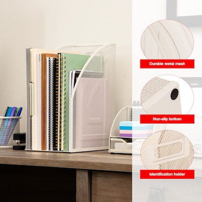 Staples Metal Mesh File Organizer, Warm White (ST63834)