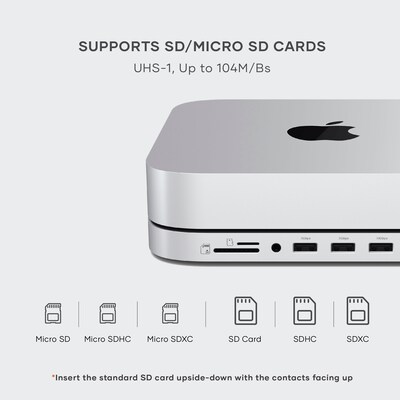 Satechi Mac Mini Stand & Hub with NVMe SSD Enclosure, Silver (ST-GMMSHS)