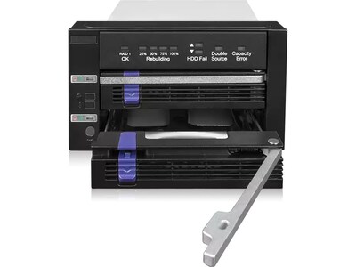 Icy Dock FatCage 2.5"/3.5" SATA Hard Drive Enclosure, SSD/HDD, Black/Silver (MB901SPR-B R1)