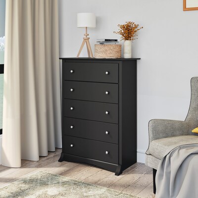 Prepac 44.75" Sonoma 5 Drawer Chest, Black (BDC-3345-K)