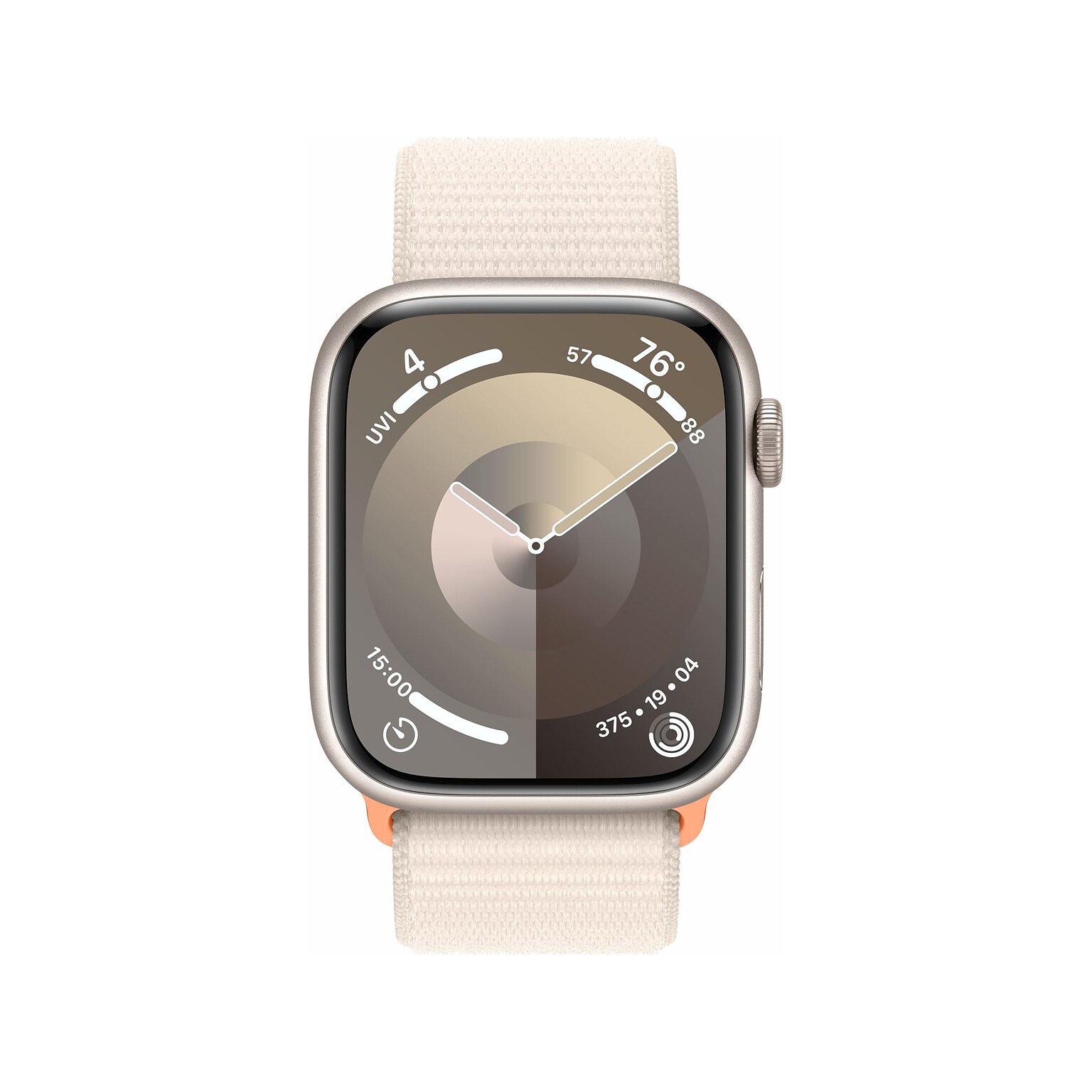 Apple Watch Series 9 (GPS) Smartwatch, 45mm, Starlight Aluminum Case with Starlight Sport Loop  (MR983LW/A)