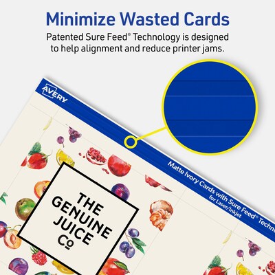 Avery Matte General Use Blank Cards, Ivory, 300/Box (95335)