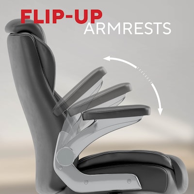 Staples Randolph Ergonomic Bonded Leather Executive Big & Tall Chair, 400 lb. Capacity, Black (ST62818)