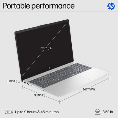 HP 15.6" FHD Laptop, Intel Core i5-1334U, 16GB RAM, 512GB SSD, +9.75 hours battery, Windows 11 Home