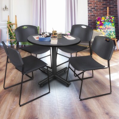 Regency Kobe Breakroom Table, 36"W, Gray (TKB36RNDGY)