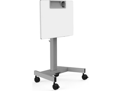 Luxor 27.5"W Pneumatic Adjustable-Height Flip-Top Student/Nesting Desk, Medium Gray/Light Gray (STUDENT-P-TILT)