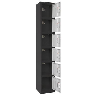 AdirOffice 72"H 6-Tier Black/White Storage Locker (ADI629-206-B-W-DL)