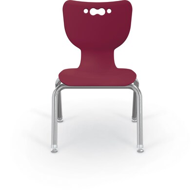 MooreCo 12" Hierarchy Student Chair with 4 Legs, Maroon/Chrome Base (703673562652)