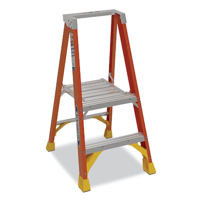 Werner 2 Fiberglass Platform Ladder, 300 lbs. Capacity (P6202)