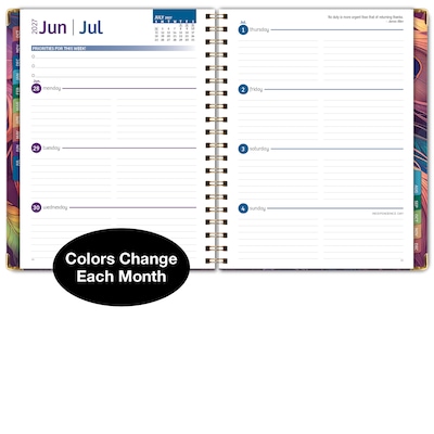 2027 Excello Brands 9" x 11" Weekly & Monthly Standard Planner, Paperboard Cover, Pastel Peacock (FSHN-CY27-8511-61)