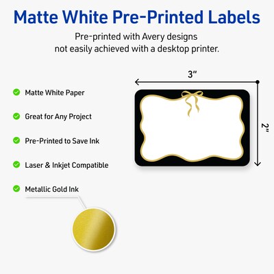 Avery Rectangle Laser/Inkjet Multipurpose Labels, 2 x 3, White, 80/Pack (19479370860)