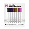 TRU RED™ Tank Dry Erase Markers, Chisel Tip, Assorted, 8/Pack (TR61442/TR56880)