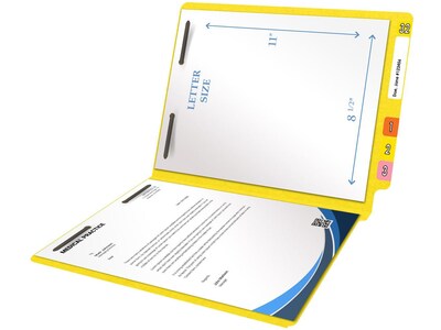 Medical Arts Press Heavy-Duty End Tab File Folder, Straight Cut, Letter-Size, Yellow, 40/Box (S-09459-YLW)