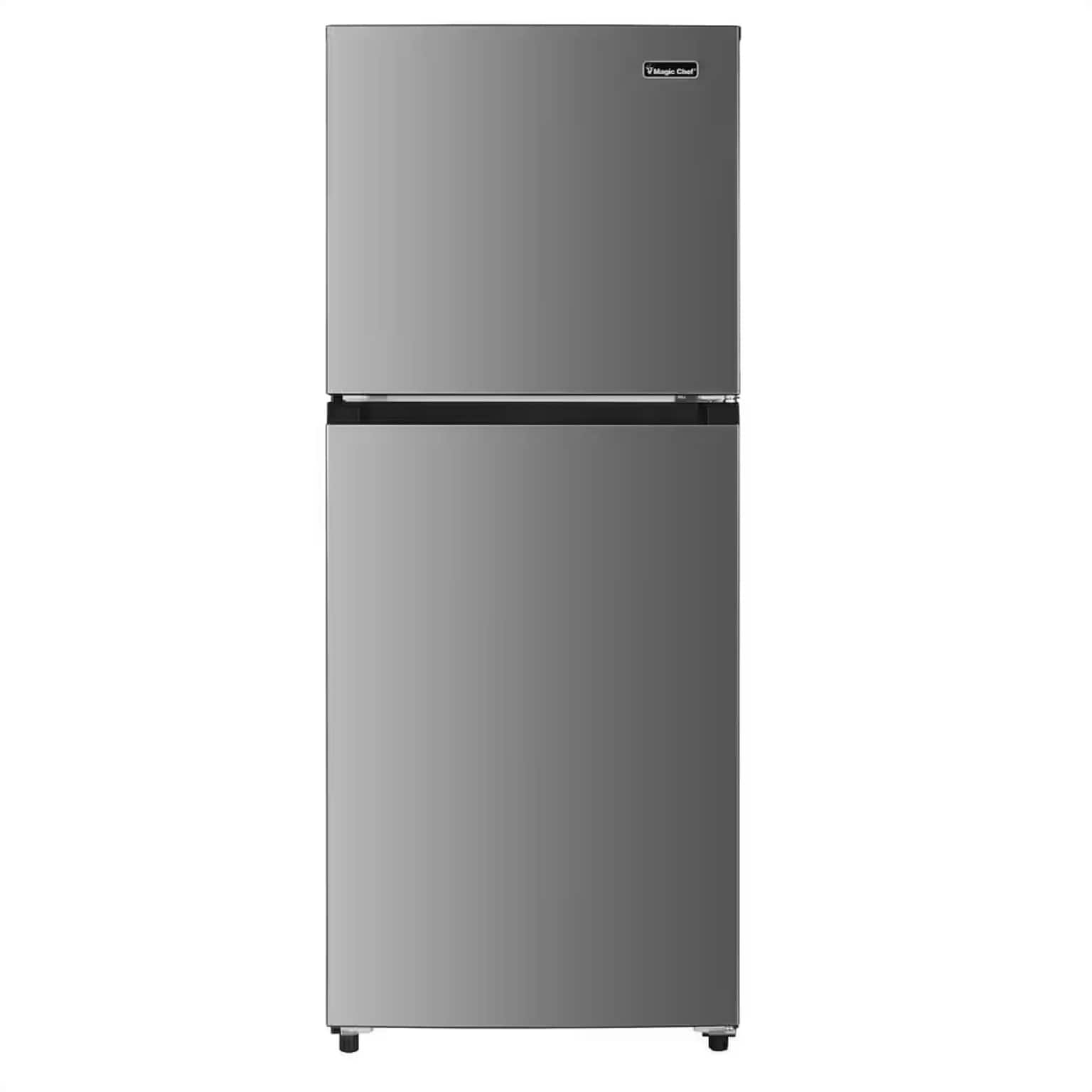 Magic Chef Refrigerator w/Freezer, 10.1 Cu. Ft., Platinum Steel (HMDR1000ST)