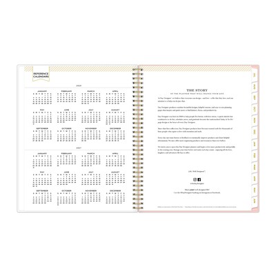 2026-2027 Blue Sky Day Designer Floral Cream 8" x 11" Academic Year Weekly & Monthly Planner, Plastic Cover (161592)