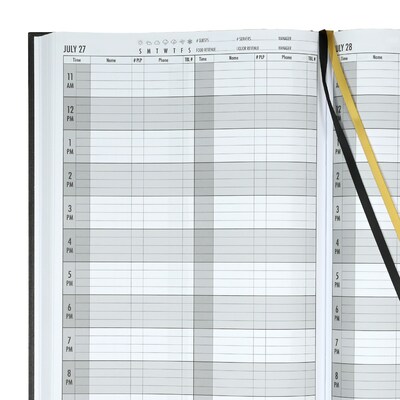Global Printed Products, 13.5" x 8.5", Reservation Appointment Book, Black (GPP-0113)