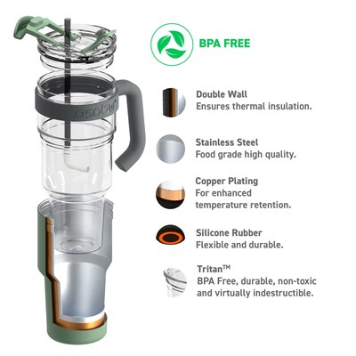 ASOBU Explorer Stainless Steel, 34 oz., Green, (ADNASM80G)