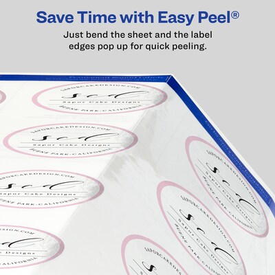 Avery Print-to-the-Edge Laser/Inkjet Round Labels, 2" Dia, Glossy Clear, 120 Labels/Pack (22825)