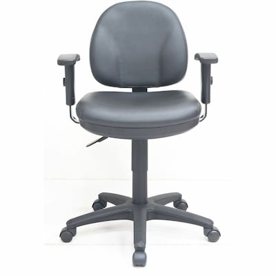 Lorell Millenia Ergonomic Vinyl Swivel Task Chair, Black (LLR80014)