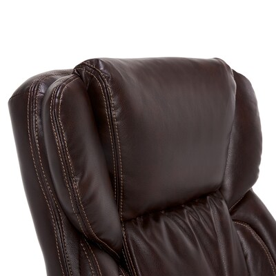 Serta Garret Ergonomic Bonded Leather Swivel Executive Chair, Biscuit Brown (CHR200090)