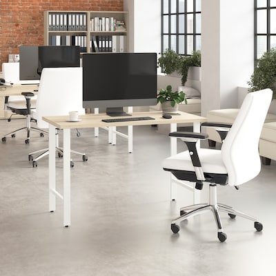 Bush Business Furniture Hustle 48"W Computer Desk with Metal Legs, Natural Elm (HUD148NE)