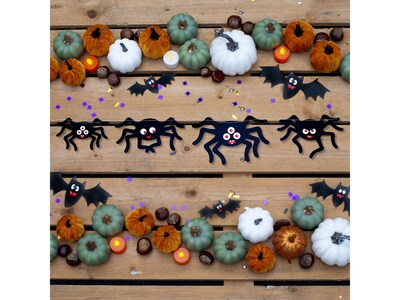 Pukka Party Spider Halloween Stitched Garland, Black (PTY498)
