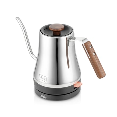 Melitta Precision Pour X Pour Over Gooseneck Spout Kettle, Silver (MPK004PULST0)