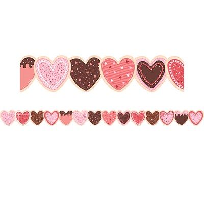 Teacher Created Resources Frosted Heart Cookies Die-Cut Border Trim, 3 x 2.92, Multicolor, 6 Packs