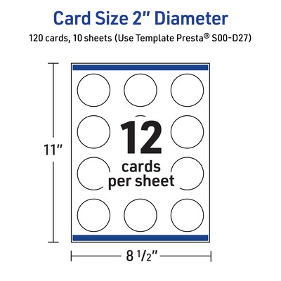 Avery Black & White Polka Dots Matte Blank Card, White, 120/Pack (S00-D27)