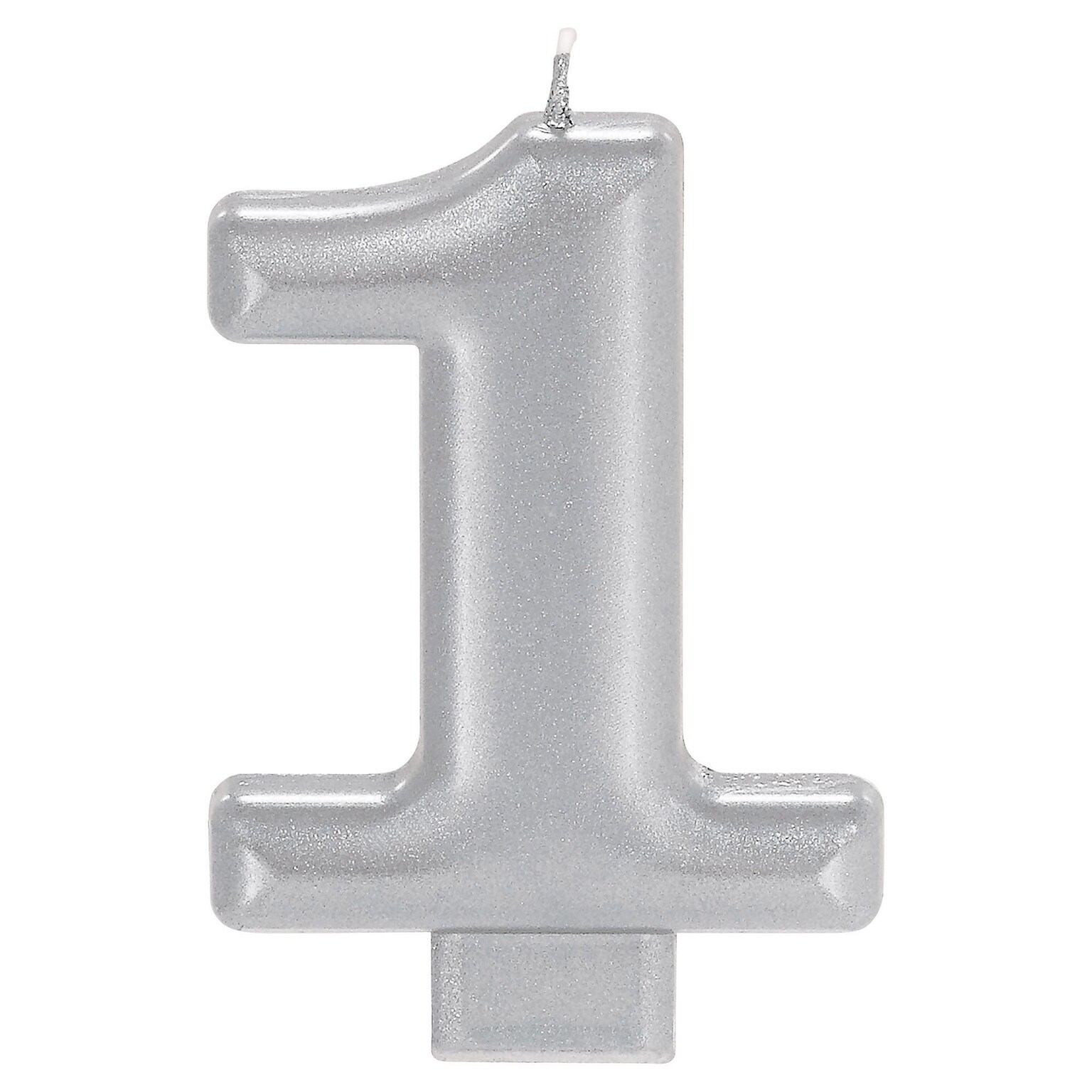 Party City Number 1 Birthday Candle, Silver (AM170577)