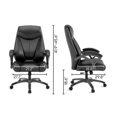 Workplace2.0™ Ramsey Ergonomic Bonded Leather Swivel Manager Chair, Black (ST62216)