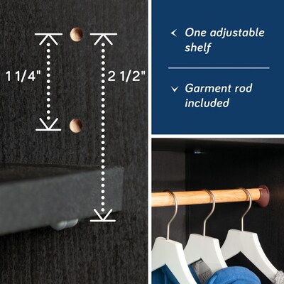 Sauder HomePlus 71"H Storage Armoire with 2 Shelves, Raven Oak (446896)