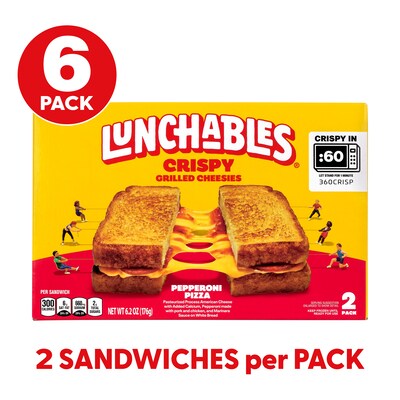 Lunchables Crispy Pepperoni Pizza Grilled Cheesies, 6.2 oz, 12/Pack (220-02479)