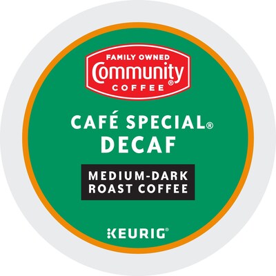 Community Coffee Cafe Special Decaf Coffee Keurig® K-Cup® Pods, Medium Dark Roast, 24/Box (5000374327)