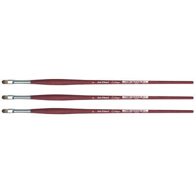 da Vinci COLLEGE Oil and Acrylic Synthetic Bristle, Filbert Brush, 3/Bundle (DVXVA87506-3)