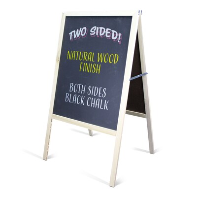 Flipside Chalkboard Marquee Easel, 42", Black/Natural Wood (31222)