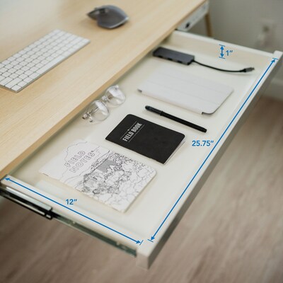 Mount-It! 47"W Electric Adjustable Standing Desk, Maple/White (MI-15004)