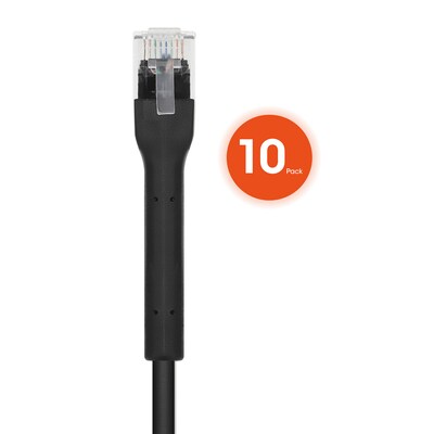 Intellinet Network Solutions 3ft CAT-6 Ethernet Cable, 23 AWG, Black, 10/Pack (ICI745185)
